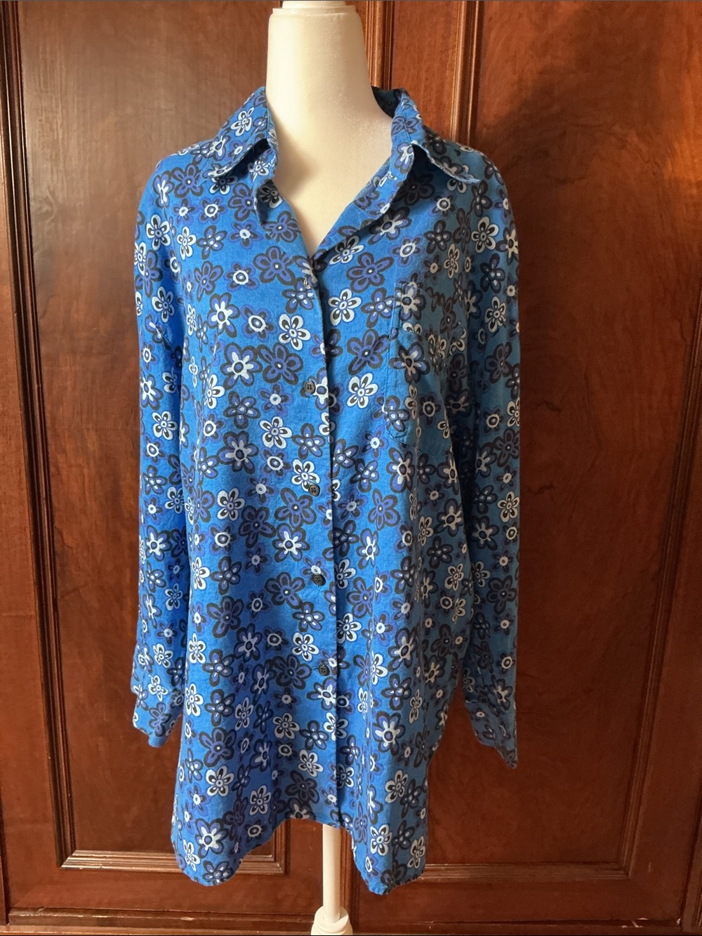 Marni Blue Floral Button-Down Shirt